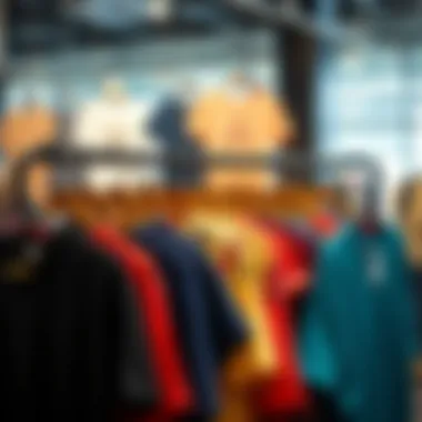 Diverse array of plus size tees displayed on hangers