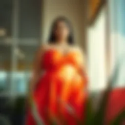 Elegant plus size dress in a vibrant color