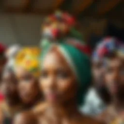 Colorful array of head wrap styles showcasing cultural diversity