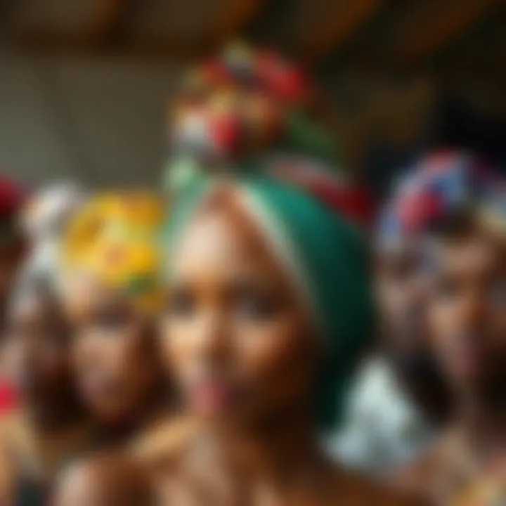 Cultural Diversity in Head Wrap Styles Colorful array of head wrap styles showcasing cultural diversity