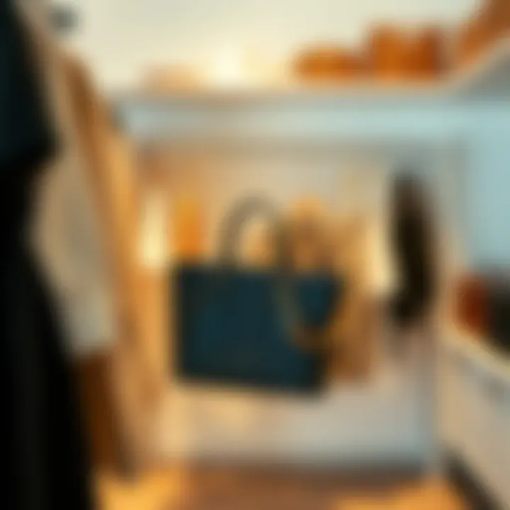 Organized space featuring a bags hanger, illustrating the importance of decluttering