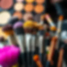 Variety of beginner eyeshadow brushes displayed in an artistic arrangement