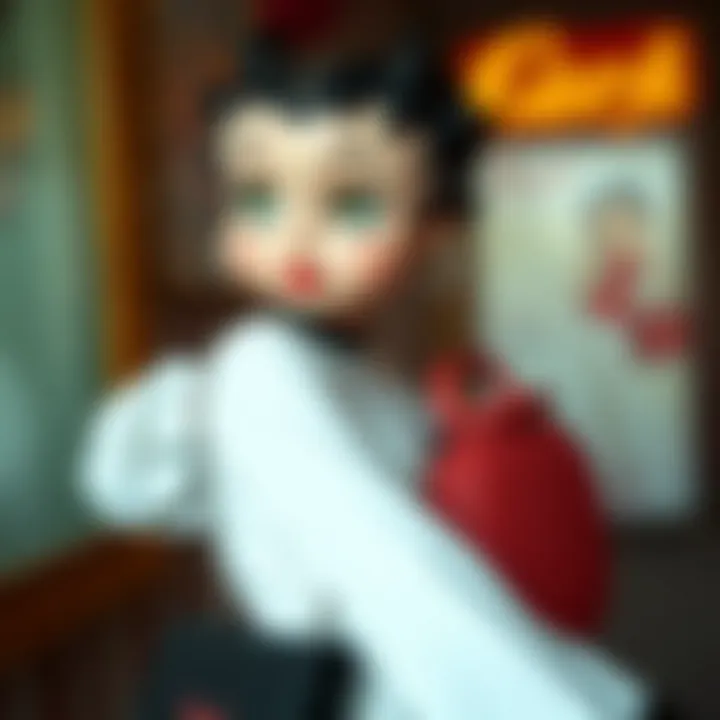 Artistic representation of Betty Boop in fashion context