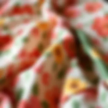 A collection of materials used in boho floral fabric