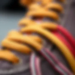 Close-up of vibrant canvas shoe laces showcasing texture and color options