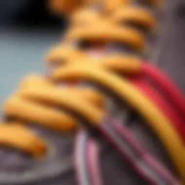Diverse Textures and Colors of Canvas Shoe Laces Close-up of vibrant canvas shoe laces showcasing texture and color options