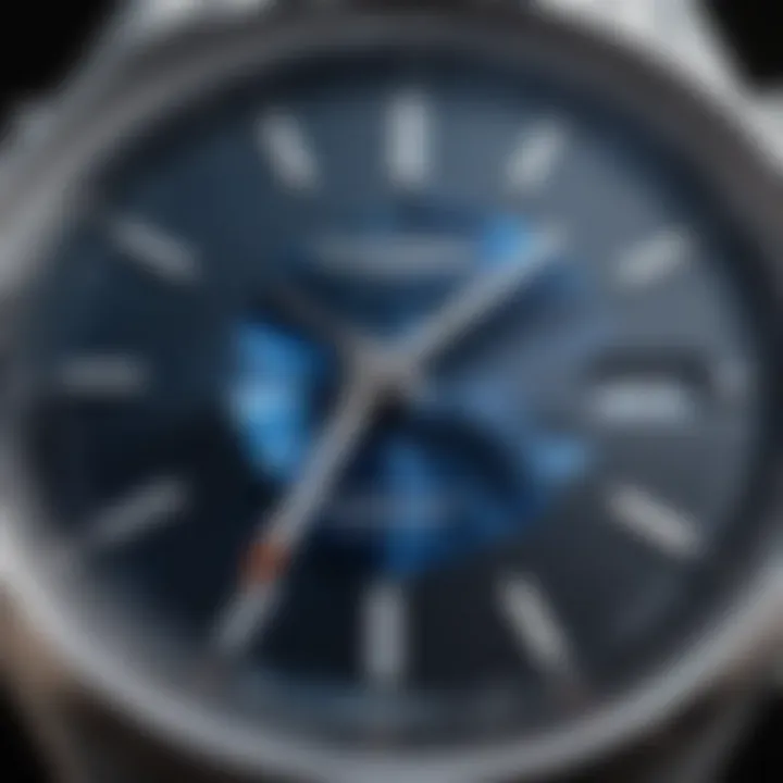 Close-up of the sapphire crystal on a Casio Edifice watch