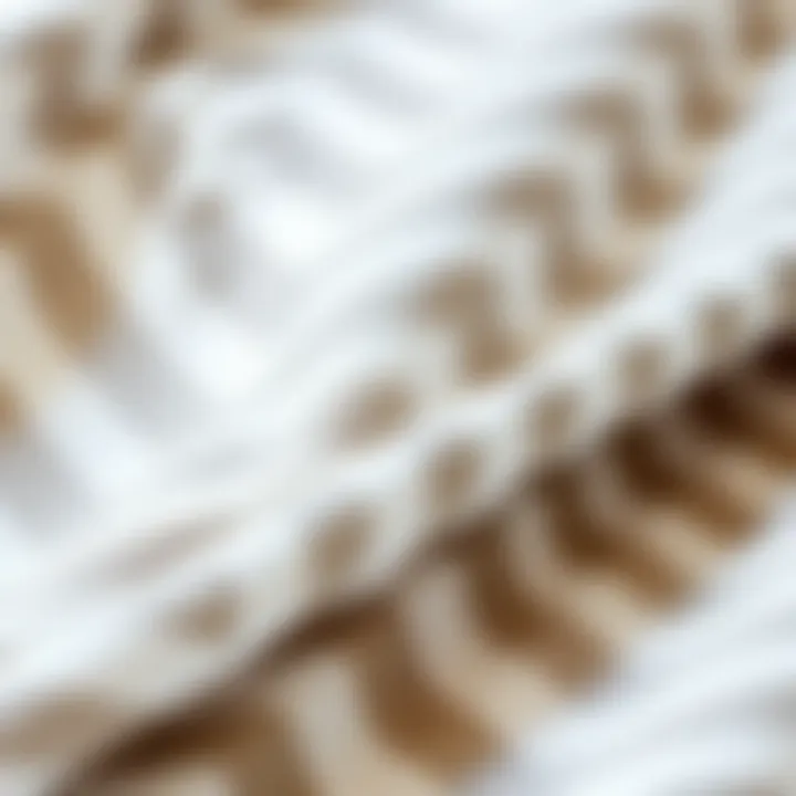 Close-up view of chevron design fabric texture