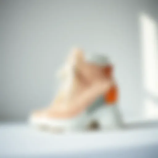 A stylish pair of chunky wedge sneakers showcased against a minimalist backdrop.