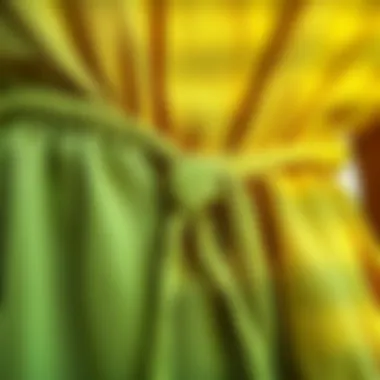 Close-up of fabric textures used in cinched waist summer dresses