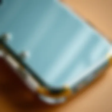 Close-up of a clear star phone case highlighting its materials.