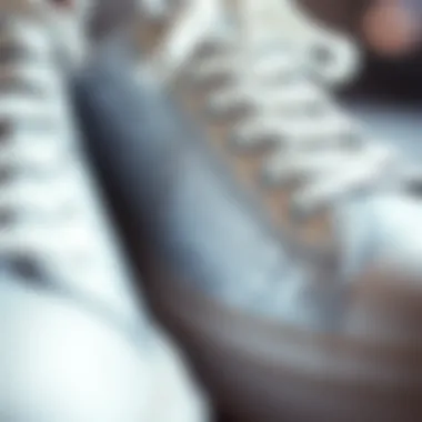 Close-up of glittery material highlighting craftsmanship of the sneakers