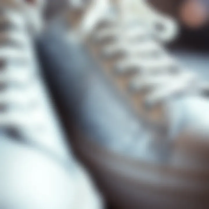 Close-up of glittery material highlighting craftsmanship of the sneakers