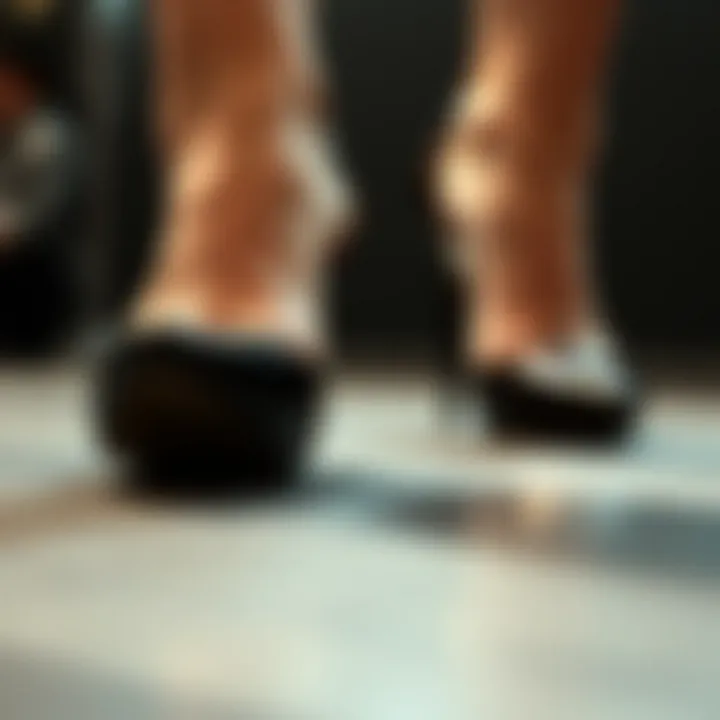 Close-up of non-slip material used in high heel inserts