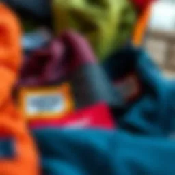 Colorful clothing labels showcasing various materials