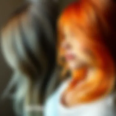 Hair Health Before and After Temporary Color Comparison of hair health before and after using temporary comb-in color products.