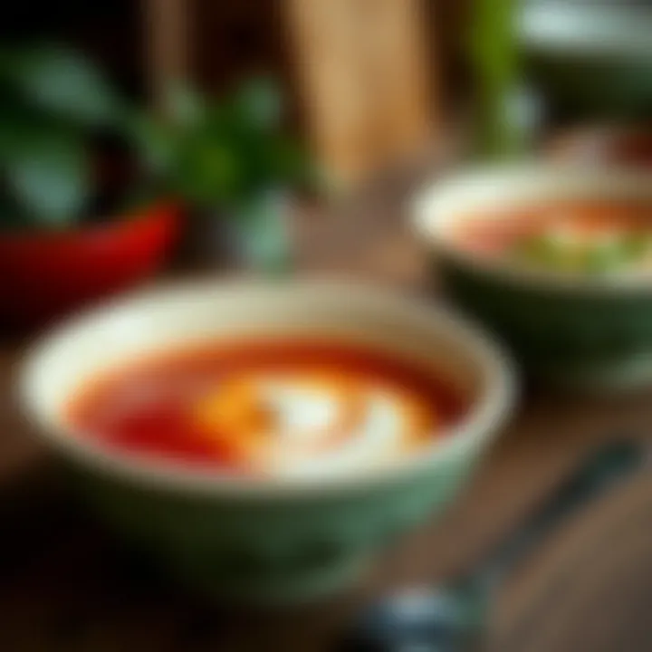 Close-up view of compostable soup bowls made from innovative materials
