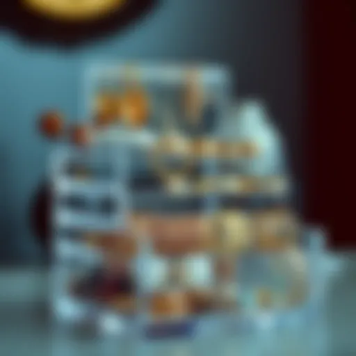 Elegant stackable acrylic jewelry organizer showcasing a variety of jewelry styles