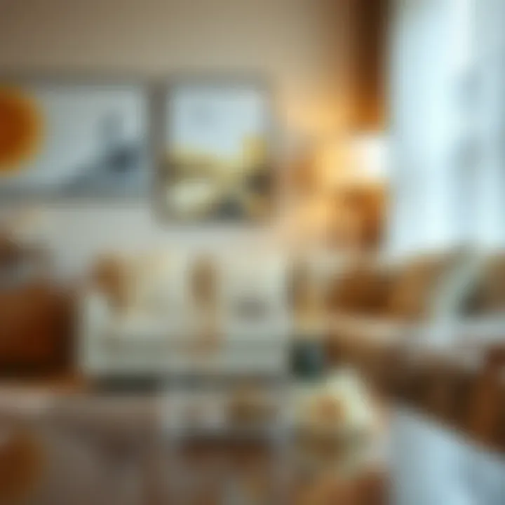 Stylish living space featuring decorative stackable acrylic jewelry organizers