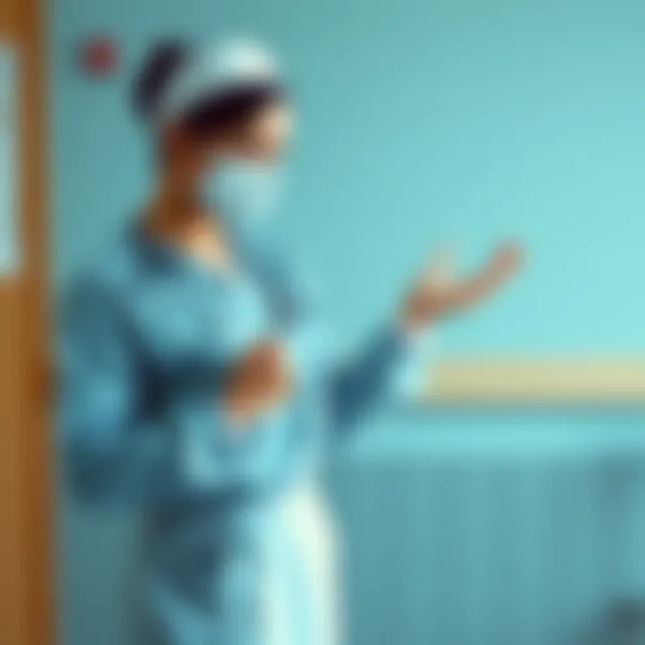 Proper Wearing Guide for Compression Stockings A nurse demonstrating the proper way to wear compression stockings.