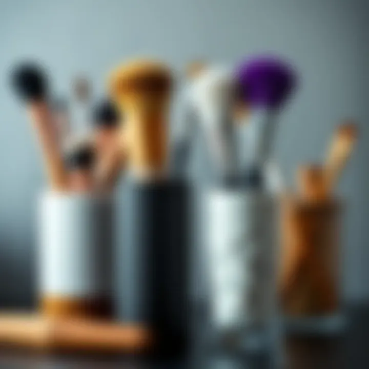 Stylish contemporary brush holders in various materials