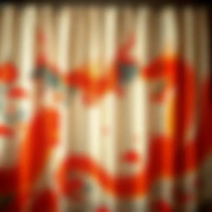 An array of dragon shower curtains reflecting various cultural inspirations
