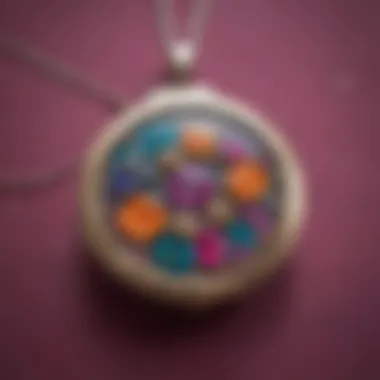 A modern custom locket featuring a unique design and vibrant colors