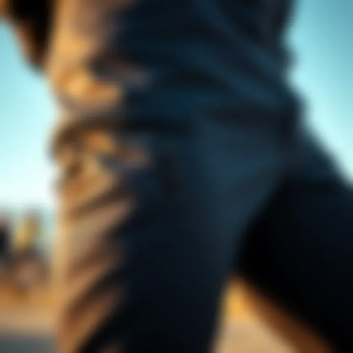 Close-up view of breathable fabric used in cycling pants