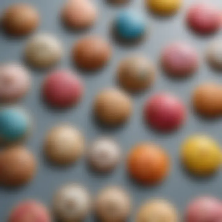 A close-up view of various disposable pasties in an array of colors and designs, showcasing their aesthetic appeal.