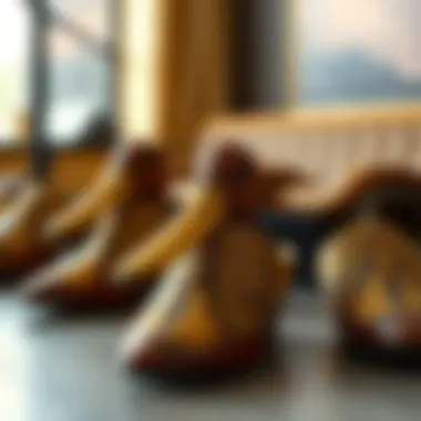 Intricate Design of Duck Head Mules Elegant Duck Head mules showcasing their intricate design