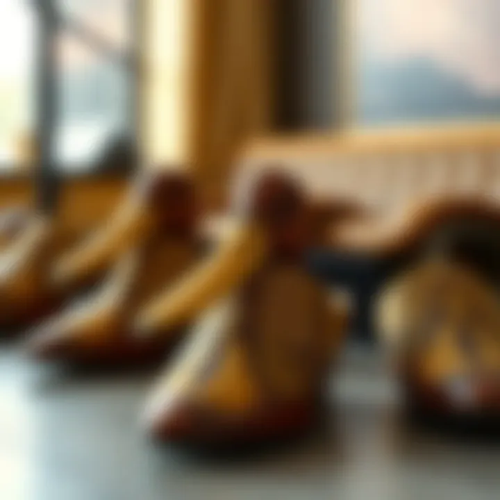 Intricate Design of Duck Head Mules Elegant Duck Head mules showcasing their intricate design