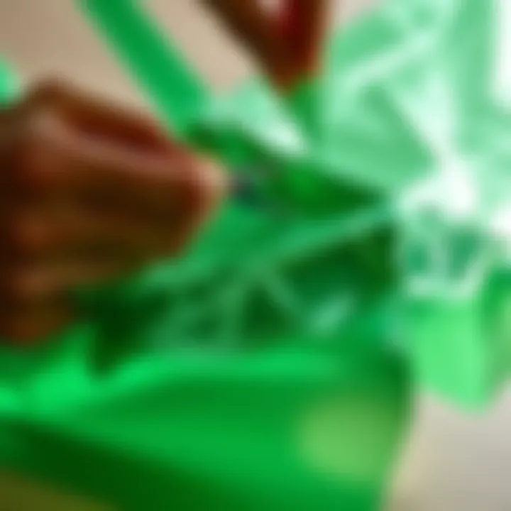 Creative crafting project using emerald green contact paper for unique designs