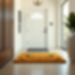 Stylish low pile indoor door mat in a modern entryway