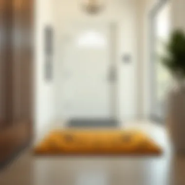 Stylish low pile indoor door mat in a modern entryway
