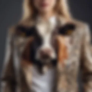 A creative application of iron-on cow print on a stylish jacket