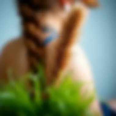 Close-Up of Bunny Tail Grass in Accessory Close-up of artificial bunny tail grass used in a trendy accessory