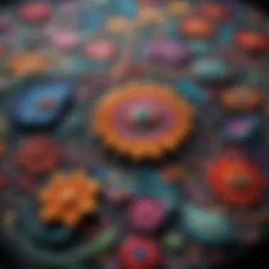 Intricate Designs in Felt Art Intricate felt art showcasing various designs