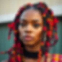 Stunning butterfly locs hairstyle showcasing vibrant colors