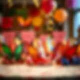 Vibrant Selection of Butterfly Party Hats Colorful butterfly party hats displayed on a festive table