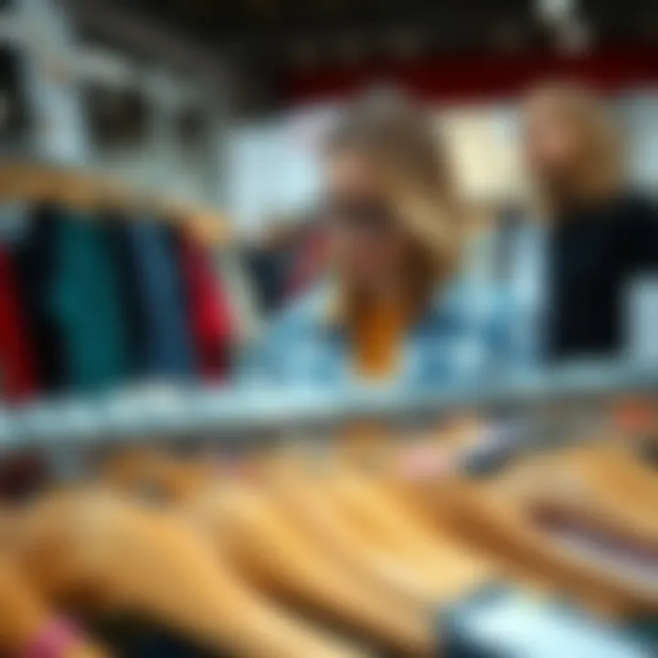 Thrifting for Unique Style Inspirations A fashion enthusiast browsing through thrifted clothes
