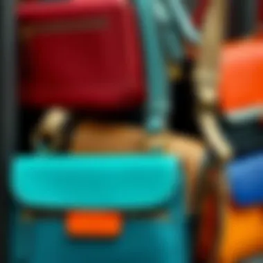 Textural Diversity in Colorblock Accessories Various textures and colors in colorblock shoulder bags