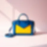 Vibrant colorblock shoulder bag displayed on a minimalist background