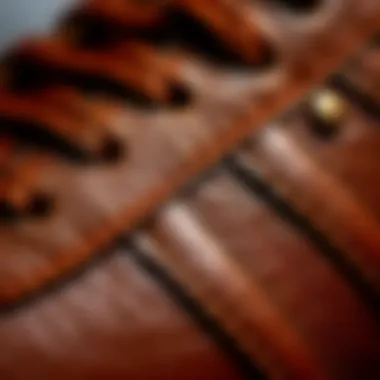Premium Leather Texture Close-up of premium leather texture used in Onitsuka Tiger shoes