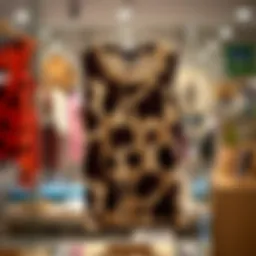 Artistic representation of a brown cow print tank top on display