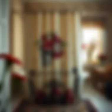 Artistic representation of Day of the Dead themes in home decor, featuring a shower curtain