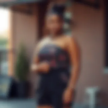 Confident individual styling a dressy romper for a special occasion