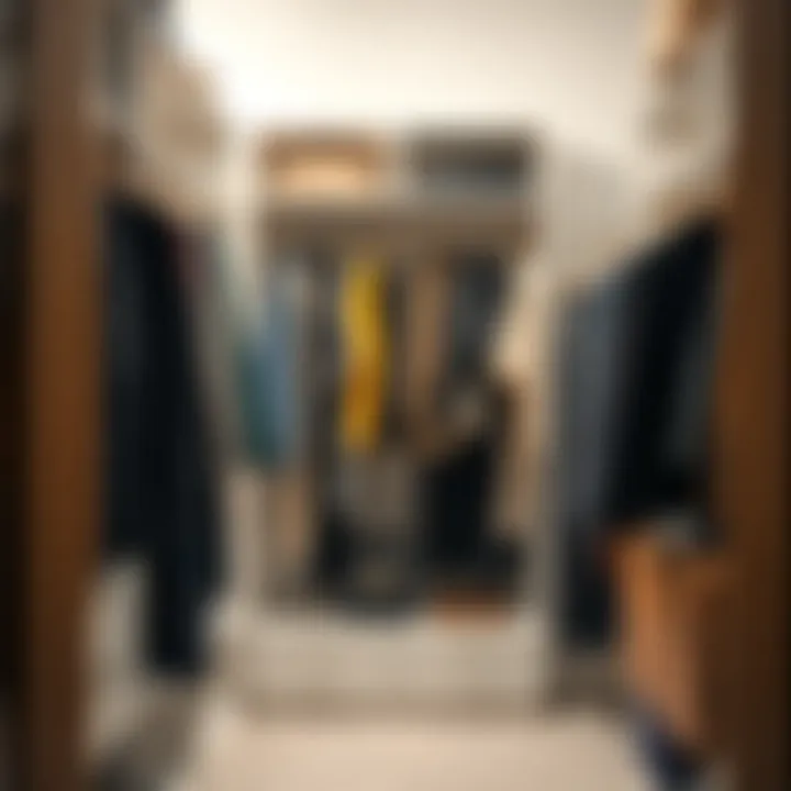 Innovative design of magic space saving hangers showcased in a wardrobe