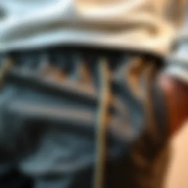 Close-Up of Drawstring Details Close-up of drawstring details in modern pants