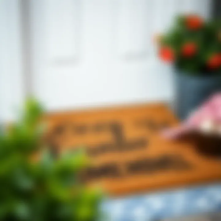 Cozy doormat featuring a personalized touch