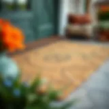 Rustic Charm: A Natural Fiber Doormat Rustic farmhouse doormat with natural fibers